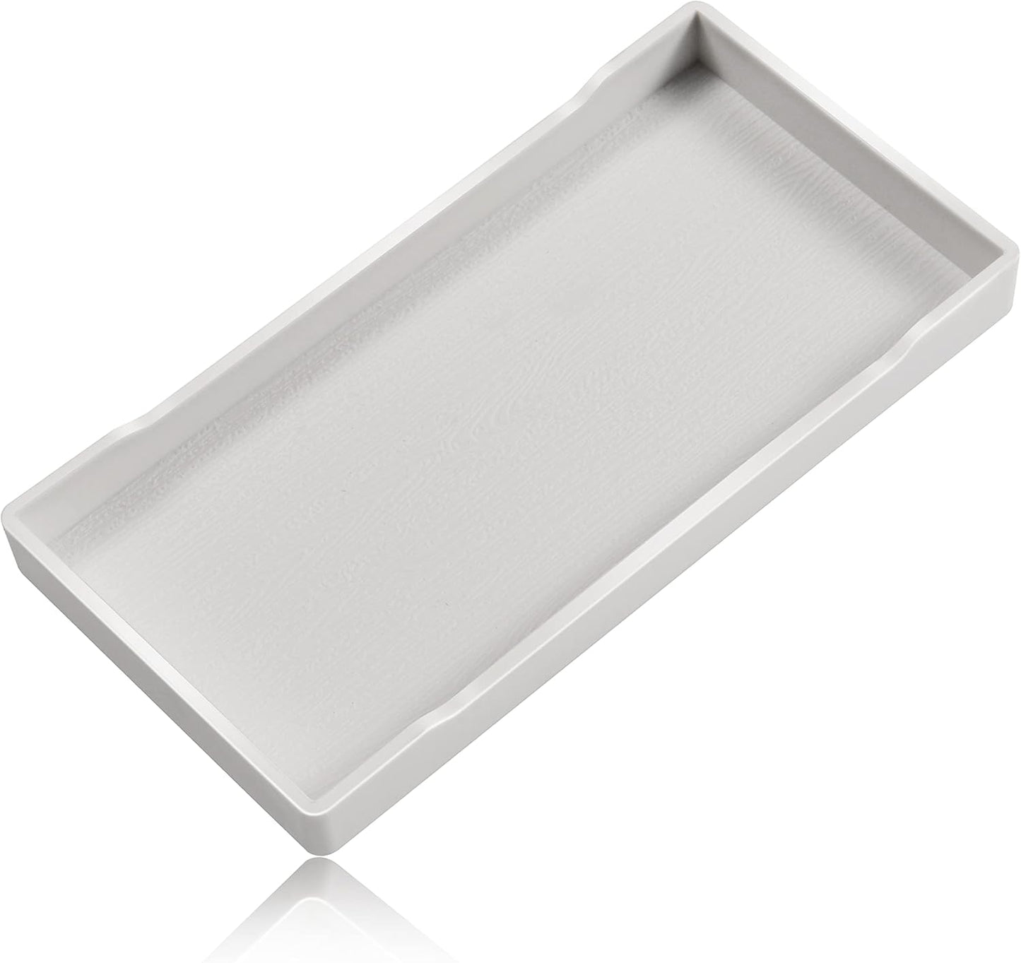 White Serving Tray (13.5 x 9.6 inch) for Serving Accessory, Elegant & Stackable Plastic Tray for Spa, Coffee, Drinks, Tea, Bar, Party, Seasoning, Perfume and Display Use.