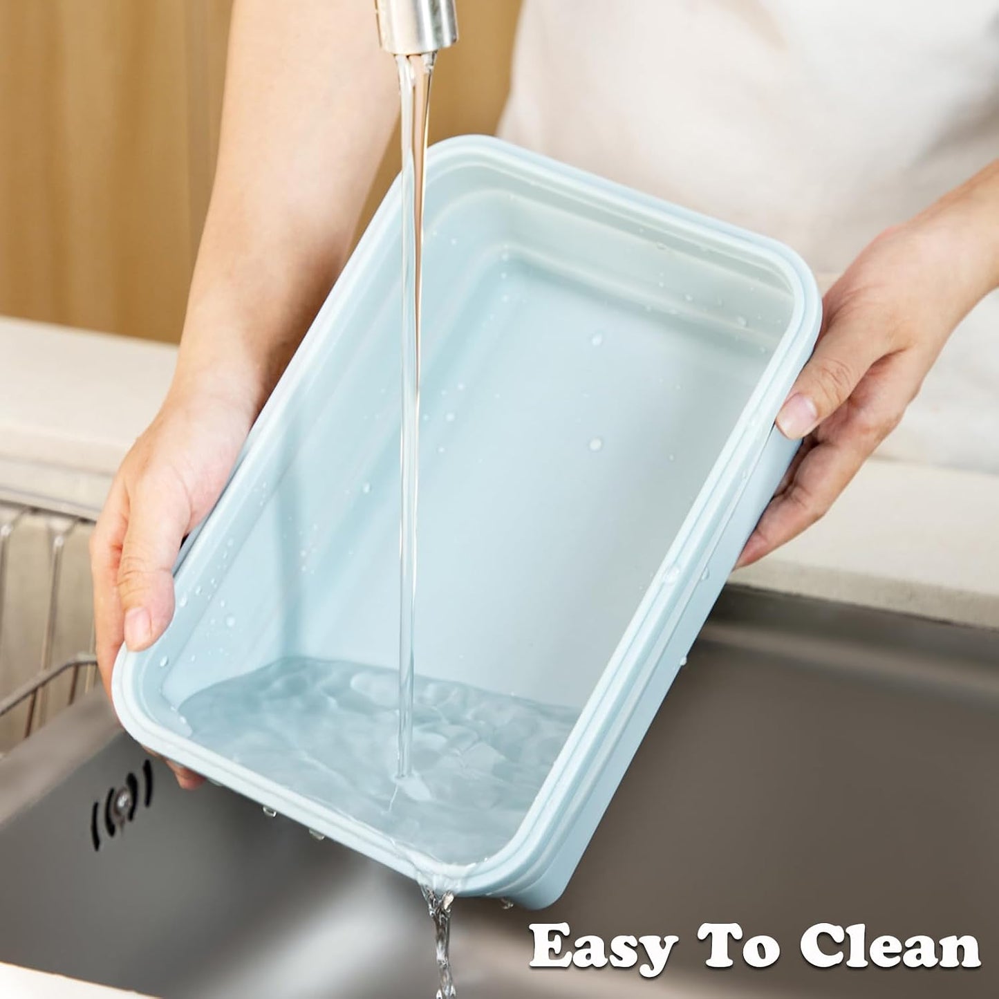 Large Silicone Food Storage Containers 68oz/2000ml 4 Pack | Collapsible Meal Prep Containers, Airtight Leakproof Lid, Containers for Camping, Microwave Freezer Dishwasher Safe