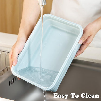 Large Silicone Food Storage Containers 68oz/2000ml 4 Pack | Collapsible Meal Prep Containers, Airtight Leakproof Lid, Containers for Camping, Microwave Freezer Dishwasher Safe
