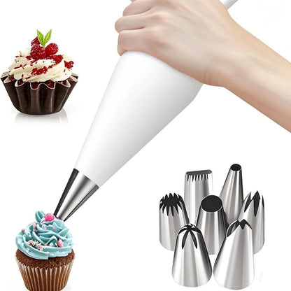 Reusable Piping Bags and Tips Set - 16inch Pastry Bags for Cake Decorating, Cupcakes, Cookies | Durable Cotton Exterior, Easy to Clean, Eco-Friendly Baking Kit for Home Bakers & Chefs(14)