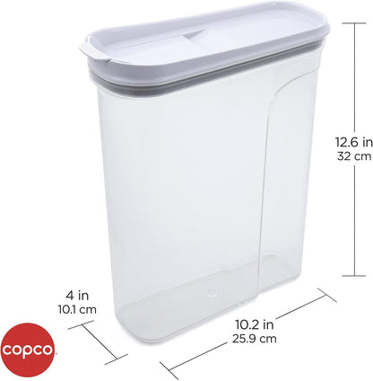 Copco Clear Cereal Storage Container 4.75 Qt - Airtight Flip-Top Lid, BPA-Free Plastic, Pantry Organizer for Dry Food, Cereal, Pasta, Nuts, Pet Food - Space-Saving Kitchen Storage Bin