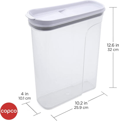 Copco Clear Cereal Storage Container 4.75 Qt - Airtight Flip-Top Lid, BPA-Free Plastic, Pantry Organizer for Dry Food, Cereal, Pasta, Nuts, Pet Food - Space-Saving Kitchen Storage Bin