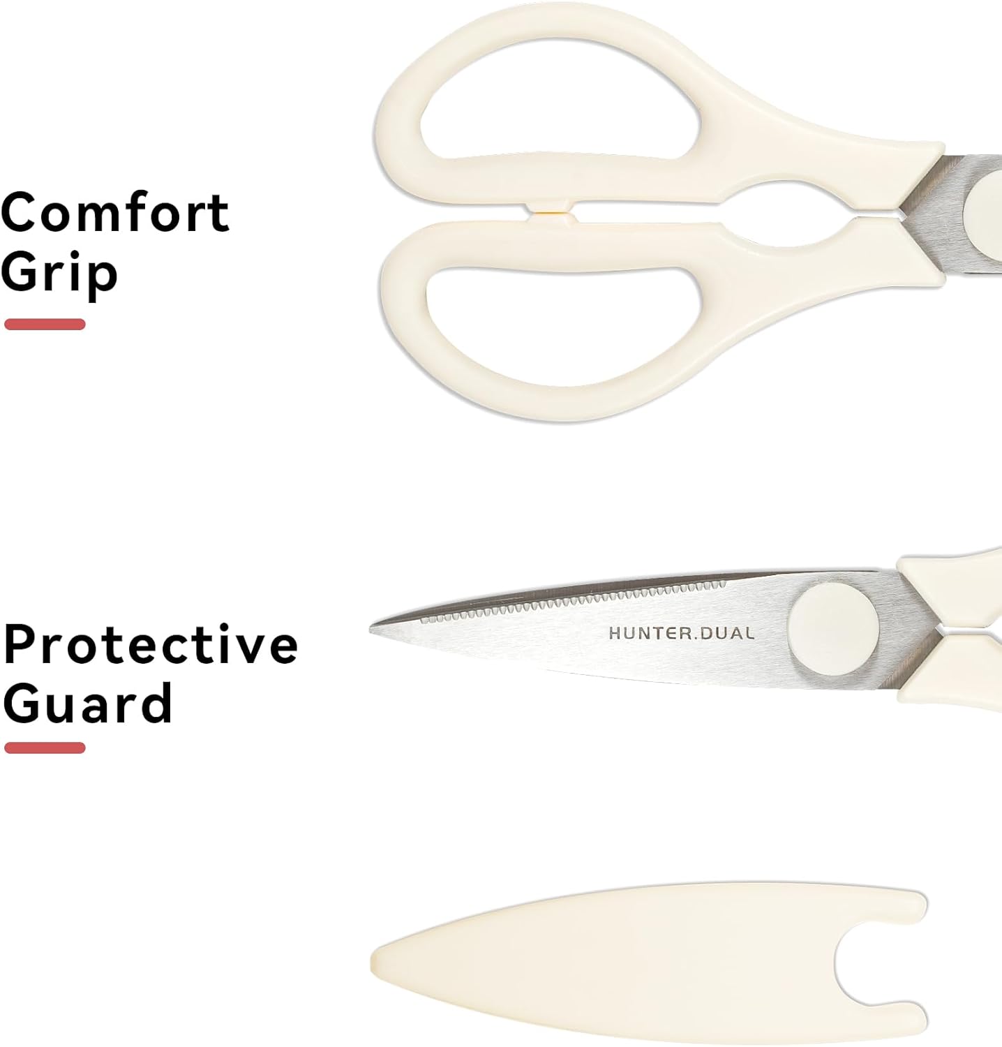 Kitchen Scissors for Food, HUNTER.DUAL Heavy Duty Come Apart Poultry Shears for Cooking, All Purpose for Cutting Chicken, Meat, Fish & Vegetables (Auqa, 8.35 Inch)