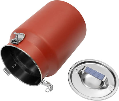Sealed Rice Storage Container, 12L/3gal Stainless Steel Kitchen Food Storage Bin with Lids Locking Clamp, Airtight Canisters Container for Flour Rice Cereal Grain Coffee Bean (Red)