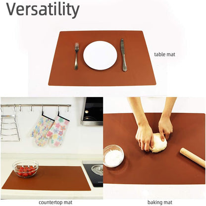 Webake Extra Large Silicone Mat For Countertop, Multipurpose Nonstick Heat Resistant Mat 23.6" x 15.7" for Baking, Rolling Dough, Fondant, Resin Expoxy, Craft, Jewerly (Red)
