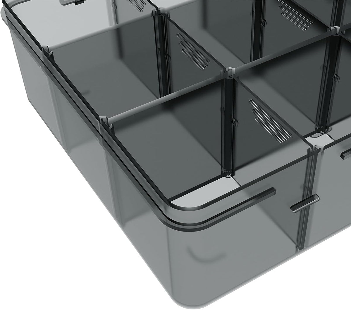 Plastic Organizer Box,12 Grids Clear Bead Organizer Compartment Box with Removable Dividers for Parts,Bead Storage Earring Container Tool Hair Accessories,10.23L x 5.31W x 1.7H inch