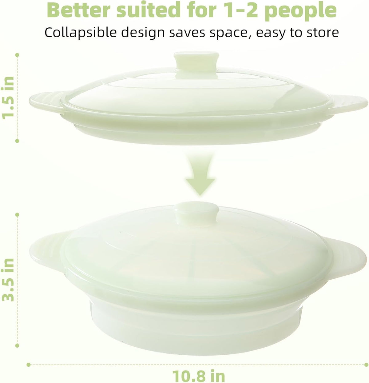 Silicone Microwave Steamer Collapsible Cooker for Vegetables Fish Prep Meal