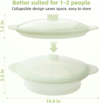 Silicone Microwave Steamer Collapsible Cooker for Vegetables Fish Prep Meal