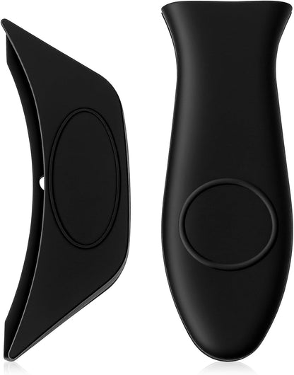 2pcs cast Iron Handle, Silicone Handle for Cast Iron Skillet, Heat-Resistant Cast Iton Handles Sleeve for Frying Pan Cast Irons Skillet Griddle Cookware,Black