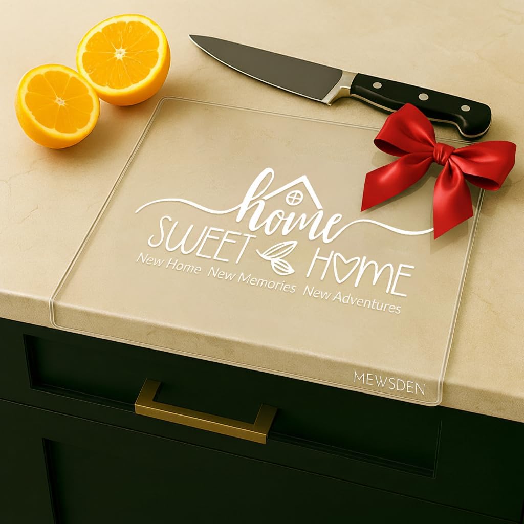 Acrylic Cutting Board with Counter Lip, Clear Cutting Boards for Countertop Protector, Cutting Board for Kitchen Counter, Non-Slip Dough Mat, Kitchen Decor Gadgets House Warming Gifts(24"x18")