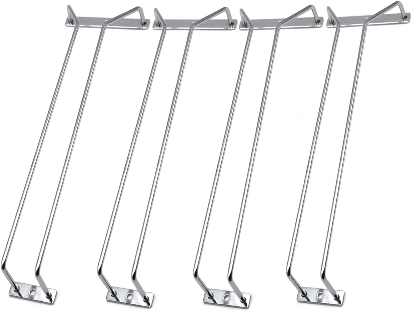 14-Inch Gold Wine Glass Rack, Under Cabinet Wine Glass Holder Stainless Steel Stemware Rack - Hanging Stemware Holder for Cabinet Kitchen Bar, Set of 2