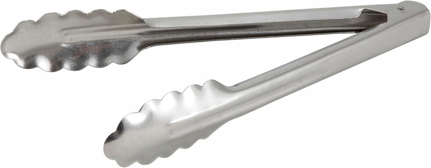 Winco Stainless Steel, Coiled Spring Utility Tong Heavyweight, 12-Inch, Medium