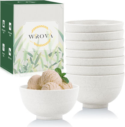 Wheat Straw Bowl Sets,8 PCS Unbreakable Cereal Bowl 26 OZ,Microwave and Dishwasher Safe Bowls,Bowl Sets for Camping and Picnic BPA Free Colorful Salad Bowls for Serving Soup,Oatmeal and Fruit Etc…