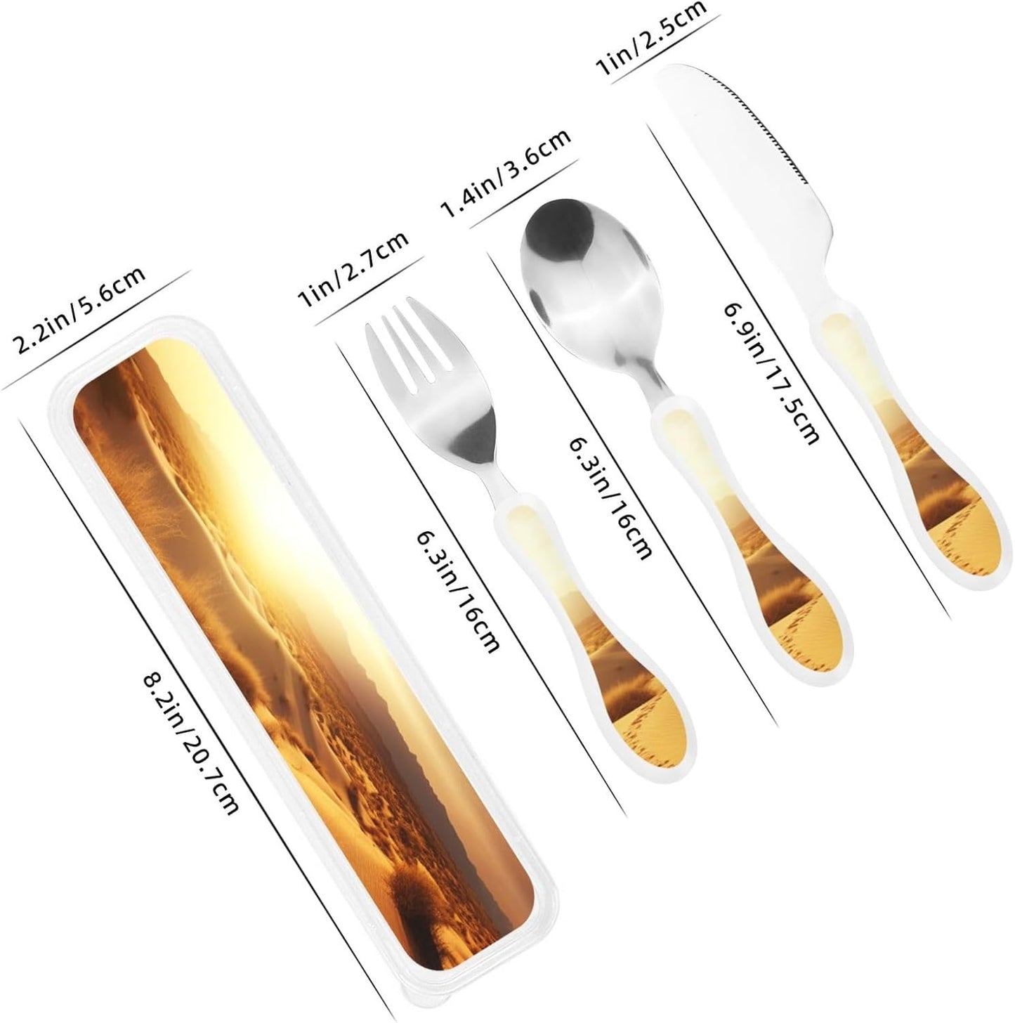 3-Piece Kids Silverware Set With Storage Case, Stainless Steel Reusable Children Safe Knife Spoon Fork Set Cute Kittens Children Flatware Set For Kids Lunch Box