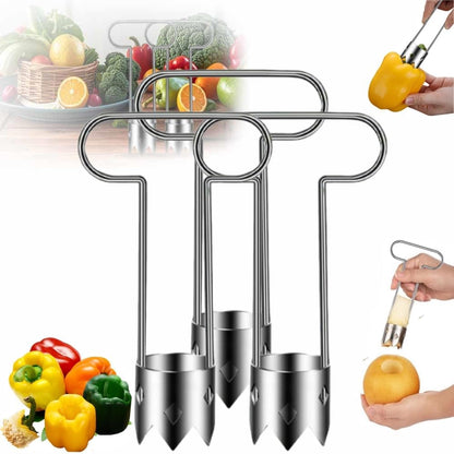 OFY ONLY FOR YOU Red Bell Pepper Seed Corer, Stainless Steel Fruit & Vegetable Corer Tool