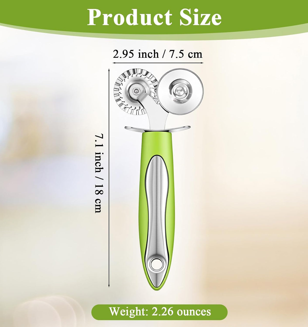Fluted Pastry Wheel, Pastry Wheel Cutter, Dual-Wheel Fluted,