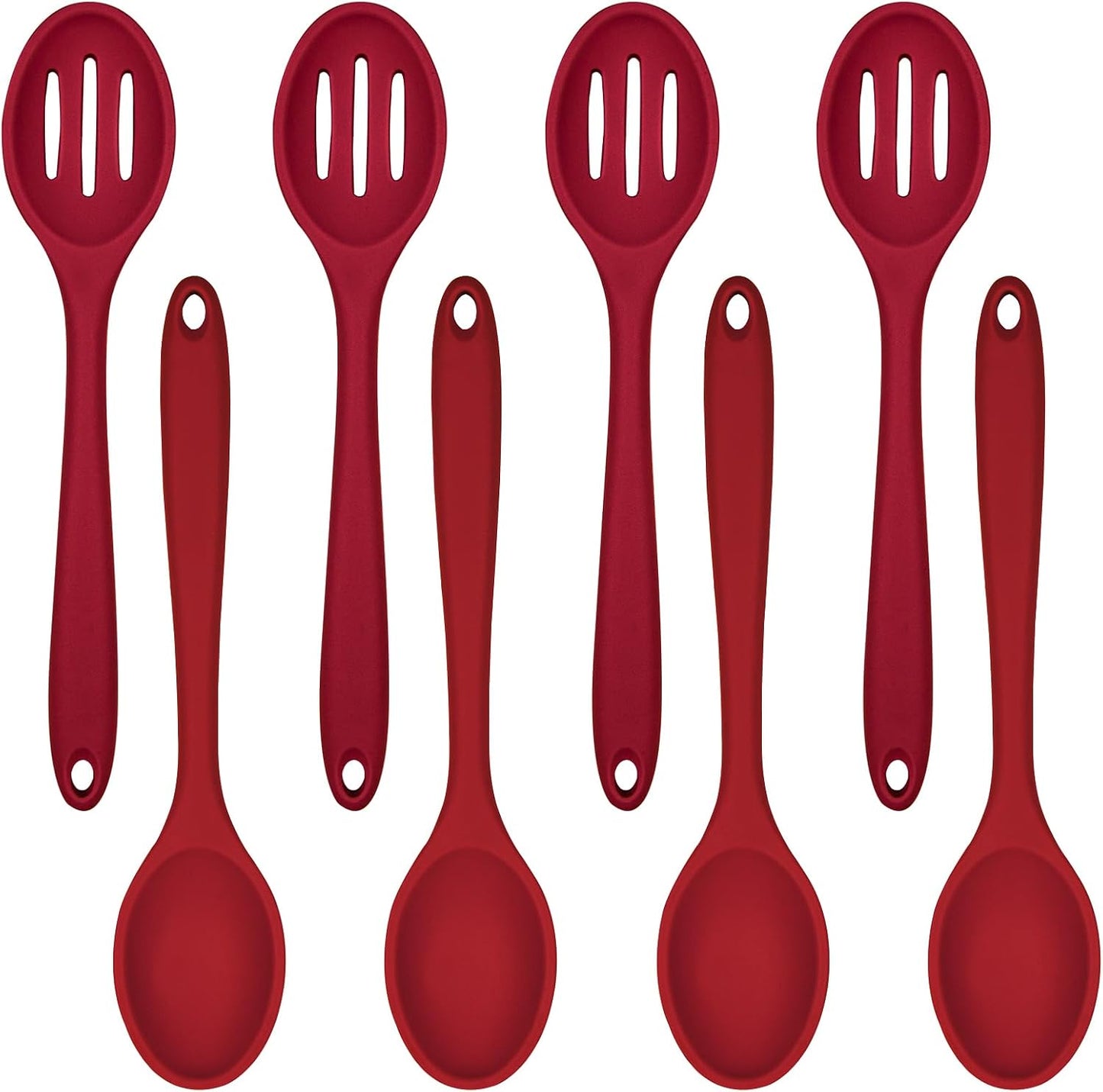 ELANE 8 Pcs Silicone Cooking Utensils Set,Silicone Serving Spoons Cooking Spoons for Nonstick Cookware for Kitchen Salads