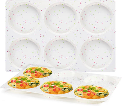 CAKETIME Muffin Top Pan, Silicone Egg Molds for Breakfast Sandwiches 3 Inch Round Baking Pan for Oven English Muffins, Whoopie Pies, Corn Bread, Egg bites, Tarts 3 Pack Confetti