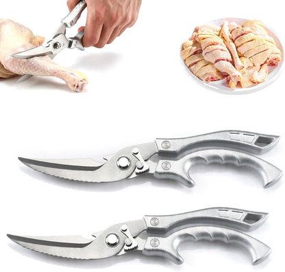 Multi-Purpose Kitchen Shears, 2026 Upgraded Heavy Duty Stainless Steel Kitchen Scissors, with Spring Loaded Handle, Stainless Steel Bone Cut Kitchen Scissors Poultry Shears (1)