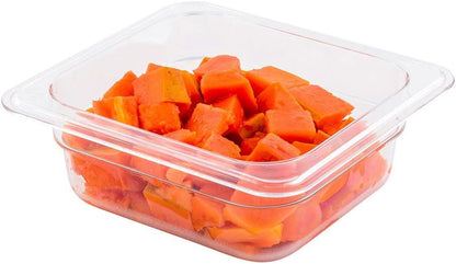 Restaurantware-2.5 Inch Deep Food Pans, 1 1/6 Size Commercial Food Storage Container - Freezable, Break-Resistant, Clear Plastic Cold Pans, Dishwashable, For Kitchens, Restaurants, Or Cafeterias
