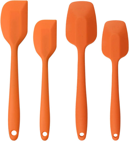 Silicone Spatulas Set, Rubber Spoon Spatula Heat Resistant Spoonula One Piece Design Seamless Spatula Non-Stick Scrapers Baking Mixing Tool (Dark Blue)