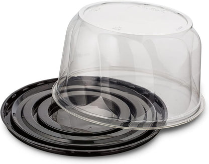 MT Products Round PET Plastic Cake Container 8" - Plastic Bakery Boxes (Pack of 5) - Made in the USA
