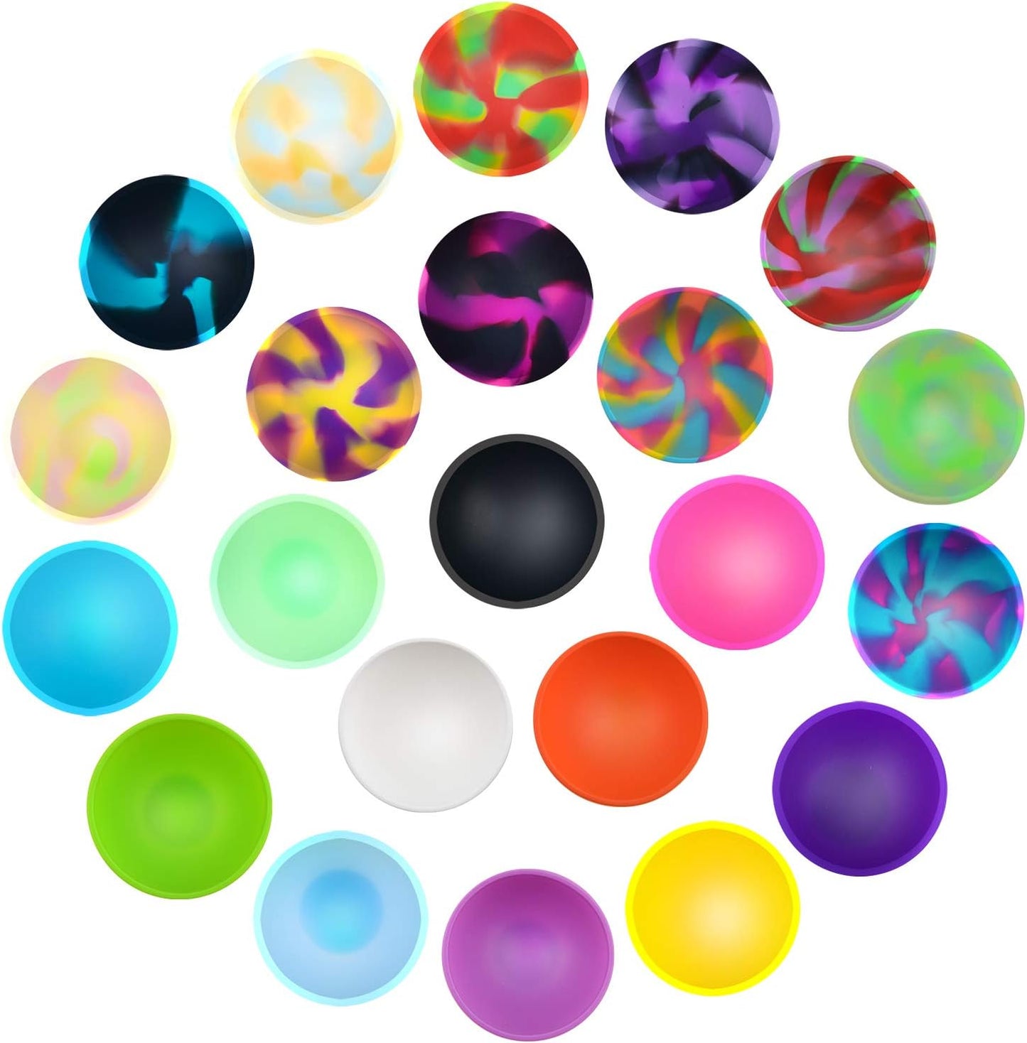 Coopay 22 Pieces Mini Silicone Pinch Bowls Colorful Heat Resistant Snack Prep and Serve Bowls, Unbreakable, Flexible, 1.75 Oz