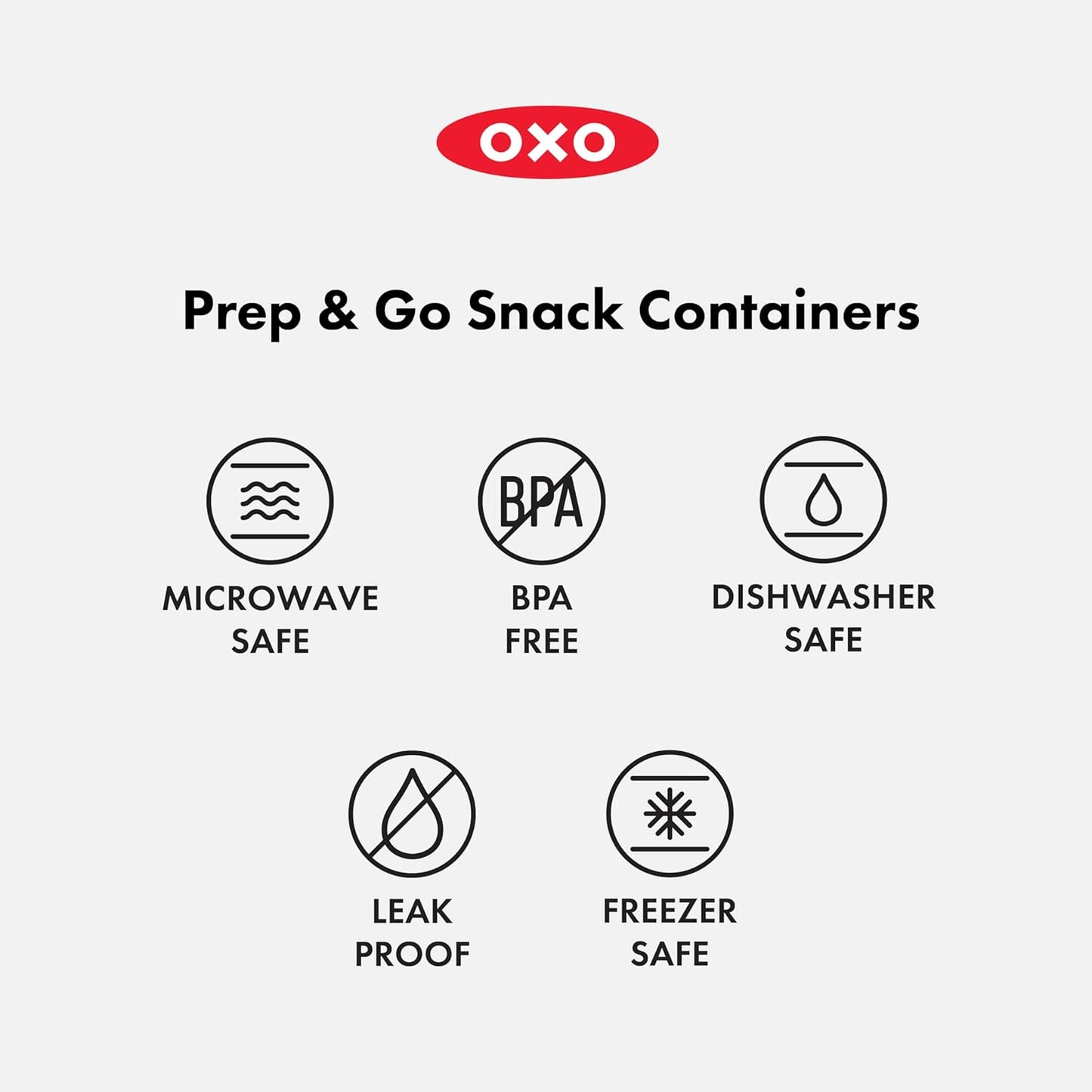 OXO Good Grips Prep & Go Snack & Dip Container, Snack Fuss-Free on the Move, Leakproof Reusable Small Meal Food Storage and Lid, Food Containers with Lids, Snack Organizer, 1.6 Cups/0.4 L