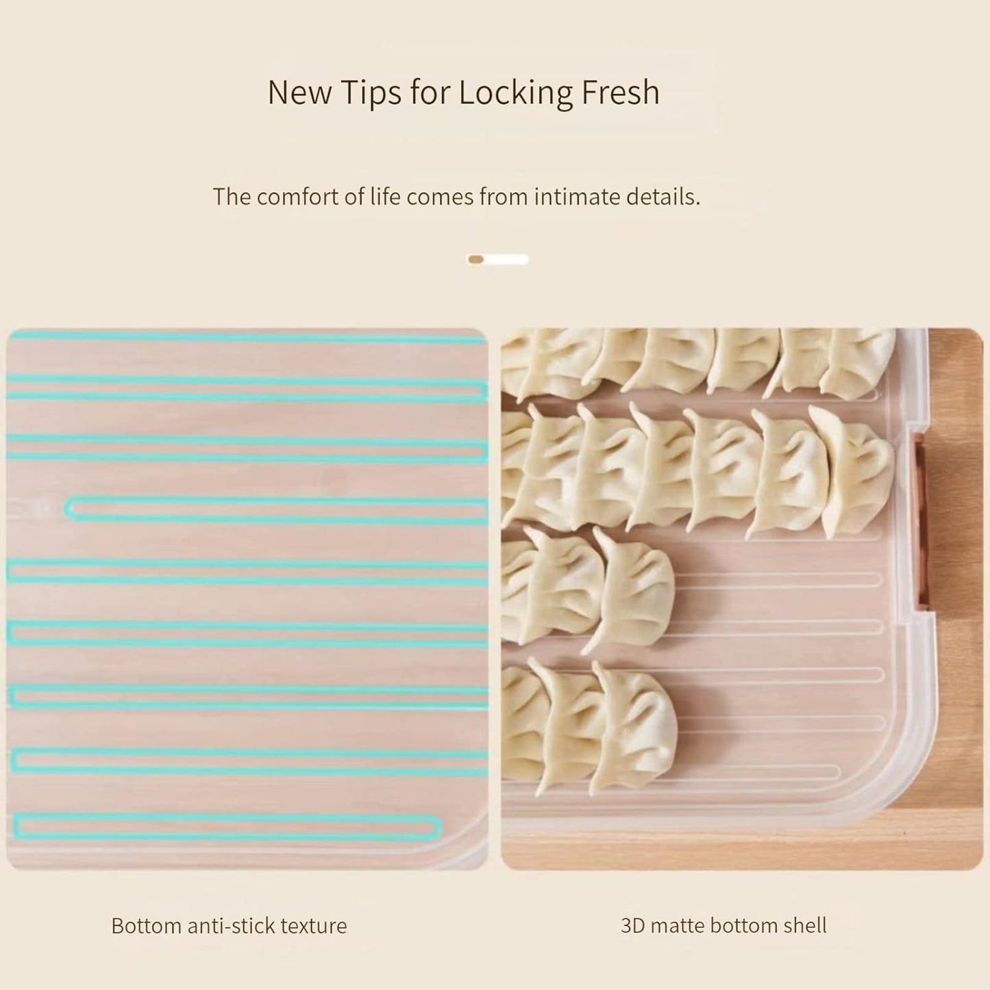 MANHONGYU 4-layer Food Storage Containers,Plastic Cookie Containers,Stackable Cookie Carrier, Dumpling Storage Box