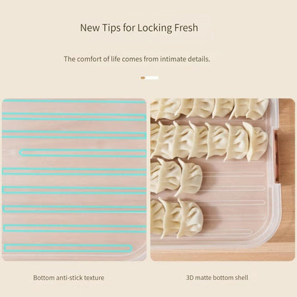 MANHONGYU 4-layer Food Storage Containers,Plastic Cookie Containers,Stackable Cookie Carrier, Dumpling Storage Box