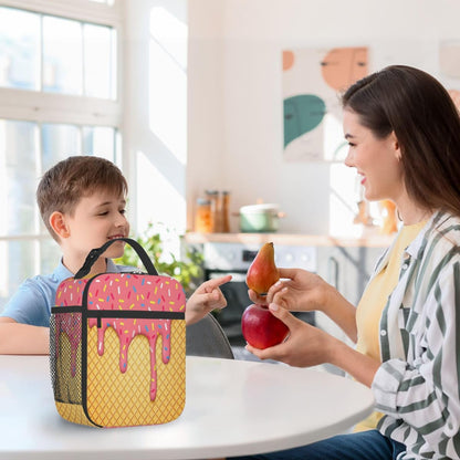 Rainbow Leopard Lunch Box Thermal Cooler Bento Tote Bags Portable Insulated Lunch Bag for Girls Teens, Kids Lunch Bags for School Beach Picnic Travel