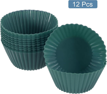 uxcell 18Pcs Silicone Cupcake Liners, Non-Stick Baking Cups, for Cooking Eggs, Baking Muffins and Make a Cake(Pink)