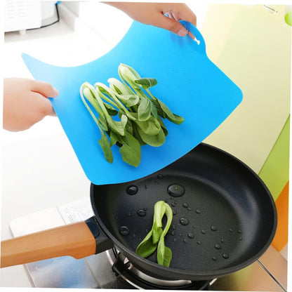 4pcs Flexible Cutting Board Non-slip Textured and Kitchen Mats for Easy Food Transfer for Chopping Fruits Meat Vegetables and Fish Includes Blue Green Beige and Orange