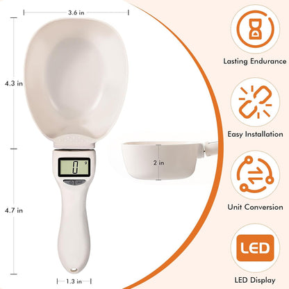2pcs Digital Measuring Spoon Scale,Electronic Measuring Spoon 800g/0.1g High Precision with Screen,Adjustable Measuring Spoon for Cooking, Pet Food,Daily Meals