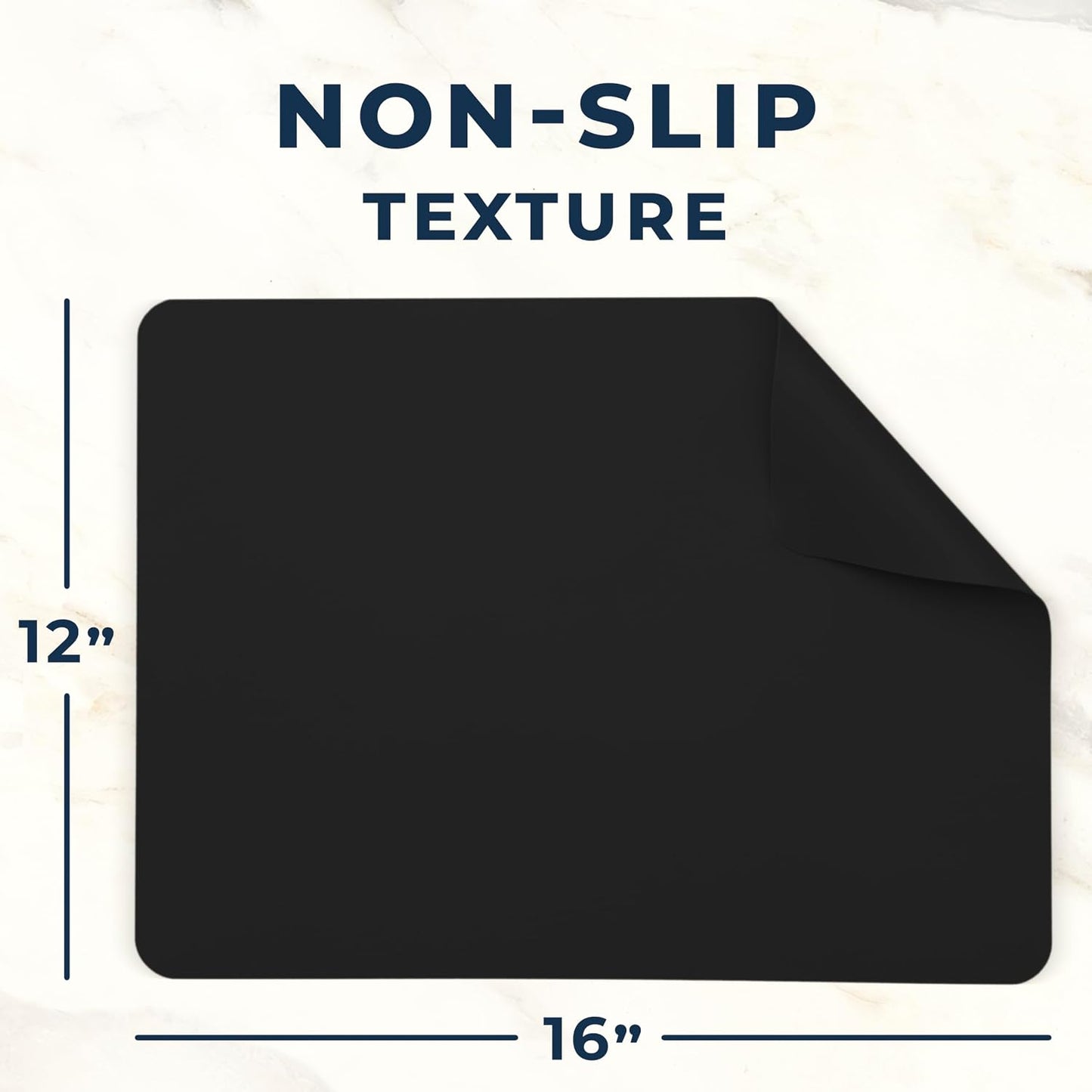 GASARÉ, Extra Large, Thick, Silicone Mat for Kitchen Counter, Heat Resistant Mat, Countertop Protector, Non-Slip, Easy to Clean, Cuttable, 25 x 17 Inches, Black