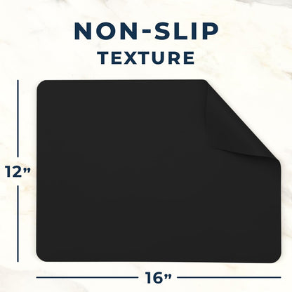 GASARÉ, Extra Large, Thick, Silicone Mat for Kitchen Counter, Heat Resistant Mat, Countertop Protector, Non-Slip, Easy to Clean, Cuttable, 25 x 17 Inches, Black