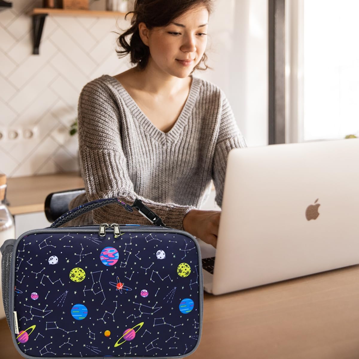 GYEUKHAM Insulated Lunch Box for School, Thermal Reusable Durable Freezable Lunch Bags for Kids Boys Girls Men Women - Small Soft Cooler Portable Lunch Tote Kit for Work Picnic Travel,Black