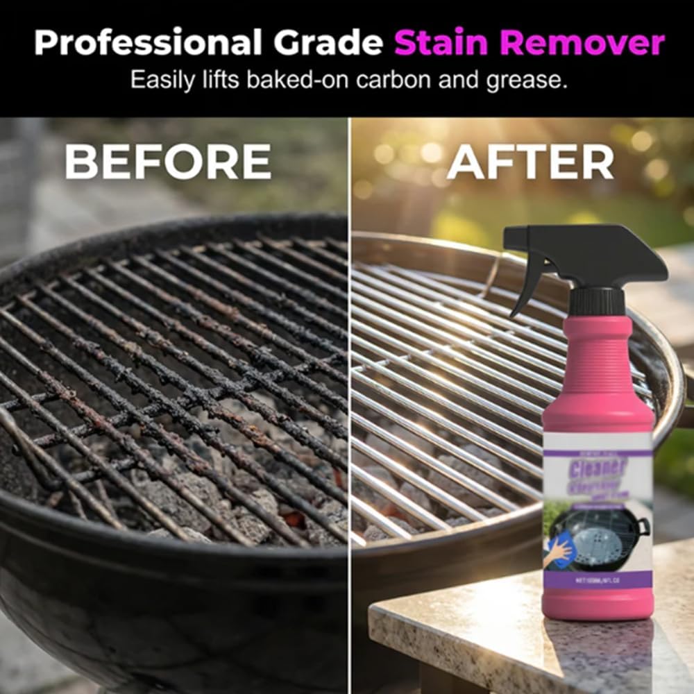 Fast-Acting Heavy-Duty Grill Degreaser Spray, 120 Ml BBQ Grill Cleaner, Multi-surface Barbecue Degreaser, Quick Foaming, For Stainless Steel, Oven Racks, Griddles (1PCS)