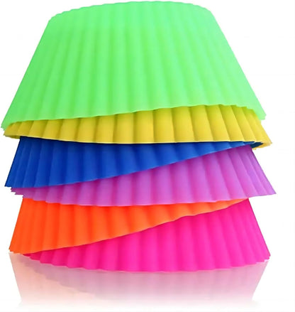 12PCS Reusable Silicone Cupcake Baking Cups, 2.75 inch, Muffin Cupcake Liners for Party, Multicolor