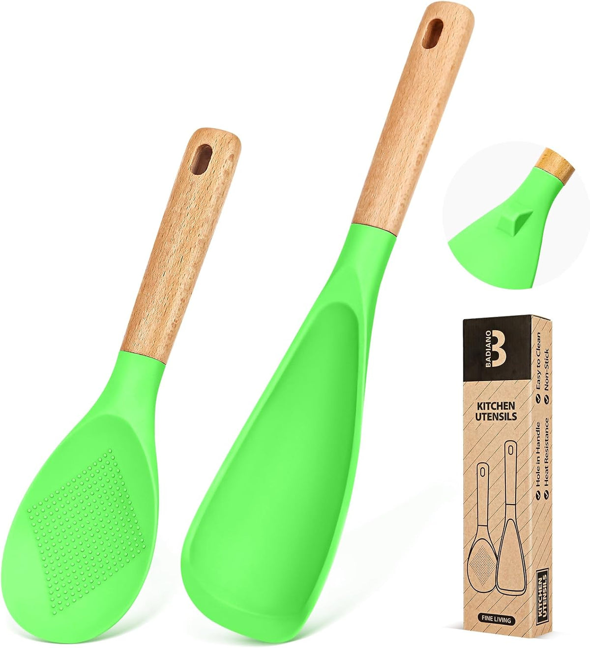 Badiano Cooking Spoon and Rice Scooper for Nonstick Cookware,Multi-function