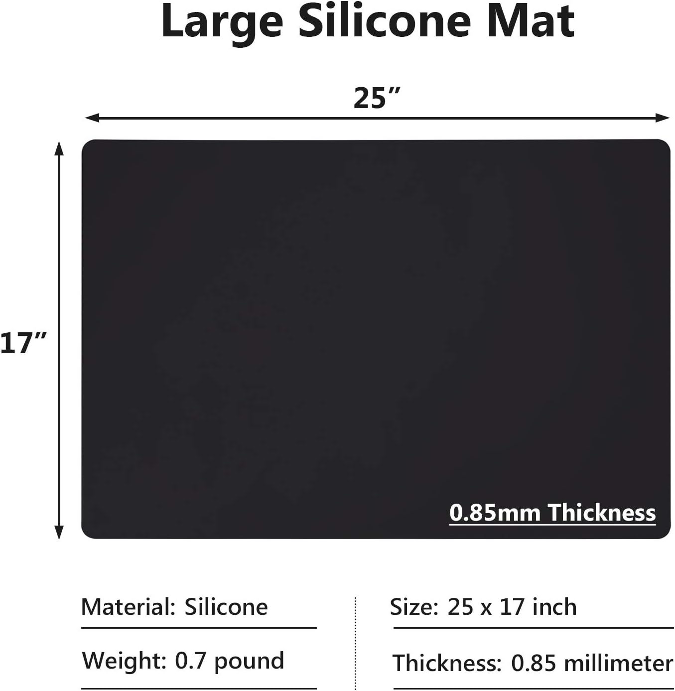 Gartful Extra Large Silicone Mats for Countertop, 28" by 20" Multipurpose Mat, Counter Table Protector, Desk Saver Pad, Placemat Nonstick Nonskid Heat-Resistant Pad, Black