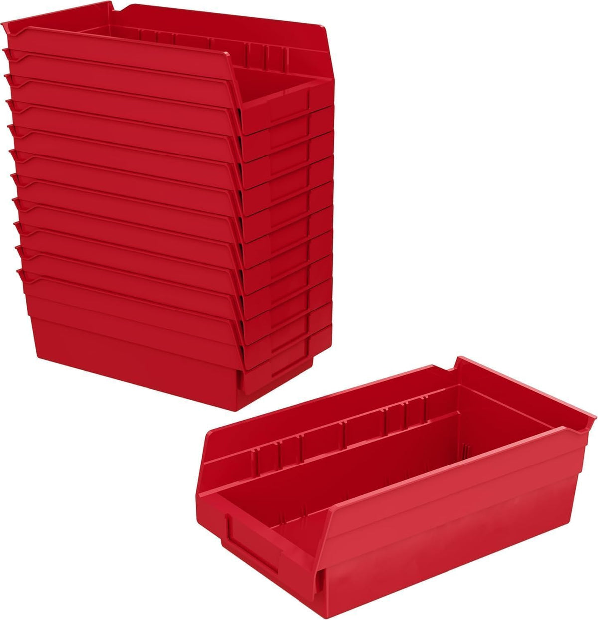 Akro-Mils 30130 Plastic Shelf Bins, Heavy Duty Storage Bins for Garage, Closet, and Drawer Organization, 12" x 6-1/2" x 4", Blue, 12-Pack | Closet, and Drawer Organization, 12" x 6-1/2" x 4", Blue, 12-Pack