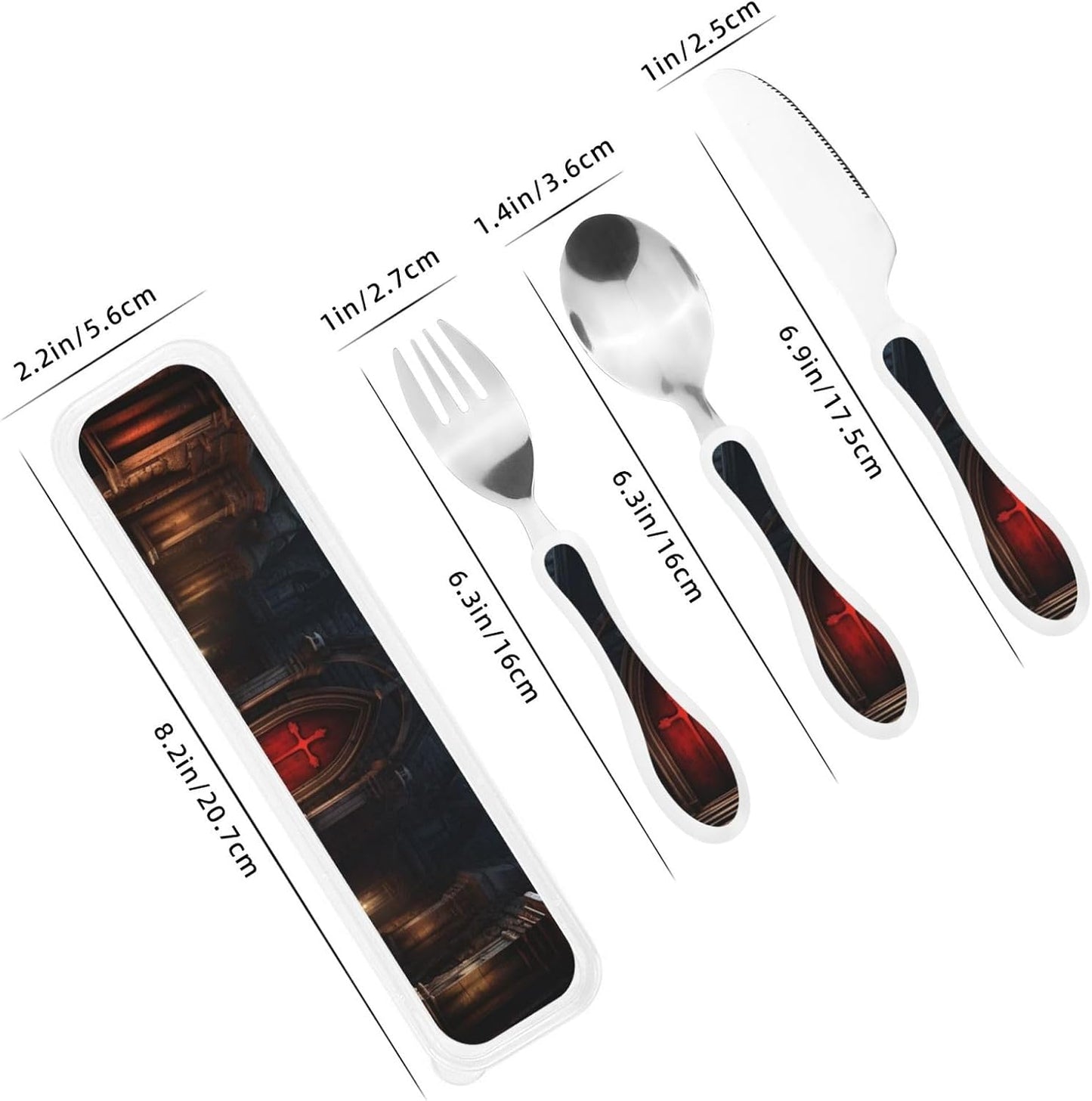 3-Piece Kids Silverware Set With Storage Case, Stainless Steel Reusable Children Safe Knife Spoon Fork Set Blue Active Girl Running Sunset Children Flatware Set For Kids Lunch Box - Colors B