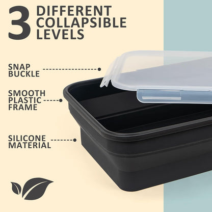 XL Collapsible Marinating Container,Large-Capacity Grill Accessory Perfect For Bbqs And Parties,Marinade And Brining Prep, Collapsible Silicone Food Storage Containers Set With Lid(10L/2.64Gallon)