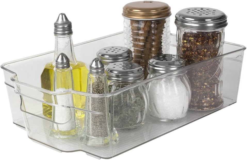 Home Basics Clear Plastic Storage Fridge Bin with Handles (Small)