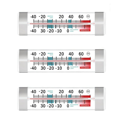 Refrigerator Freezer Thermometer 3 Pack, Easy Read Dial Fridge Thermometer with Hook & Stand, Waterproof for Home/Commercial Freezer Cooler, Accurate Temperature Monitoring