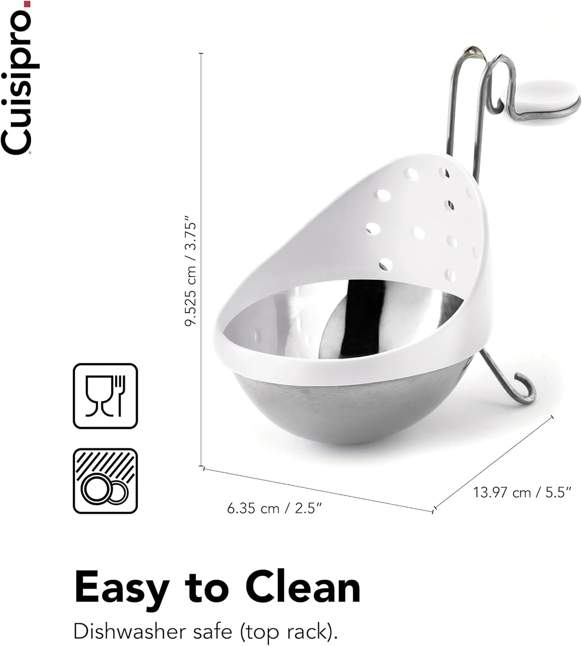 Cuisipro Stainless Steel Egg Poacher, Set of 2