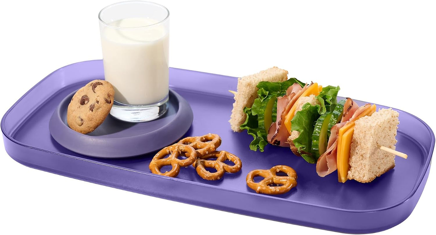 madesmart dipware Small Serving Plate, Stackable & Removable Dip Bowl for Salsa, Queso, Salad, Olives, Dishwasher & Microwave Safe, Multipurpose Plate & Bowl, Blue