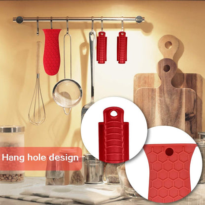 Silicone Hot Handle Holder, Heat Resistant Potholder Cookware Handle Cast Iron Skillets Handles Grip Covers for Cast Iron Skillet