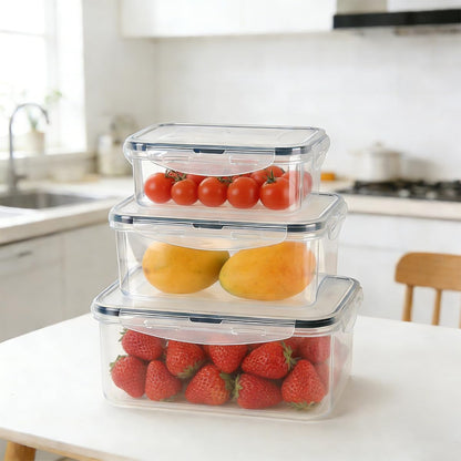4 Pcs Food Storage Containers with Lids Airtight, 4 Sizes Sets(74oz+40.5oz+20oz+10oz), Plastic Meal Prep Containers, Dishwasher & Microwave & Refrigerator Safe, for Meal Prep & Freezer, Rectangular